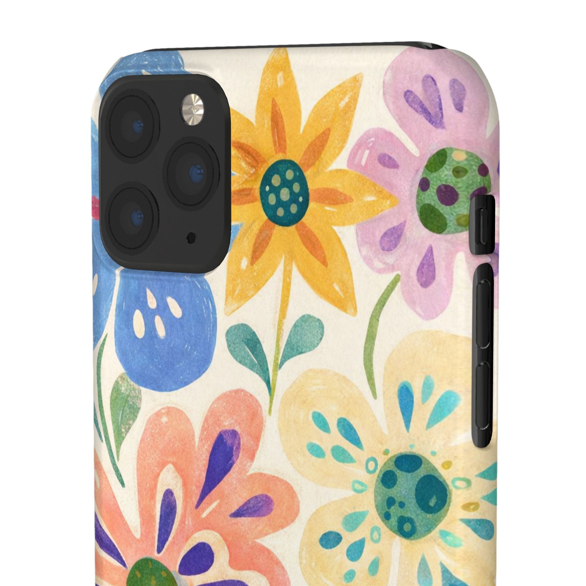 Floral Snap Case — "Enjoy the Little Things" Colorful Watercolor Flowers