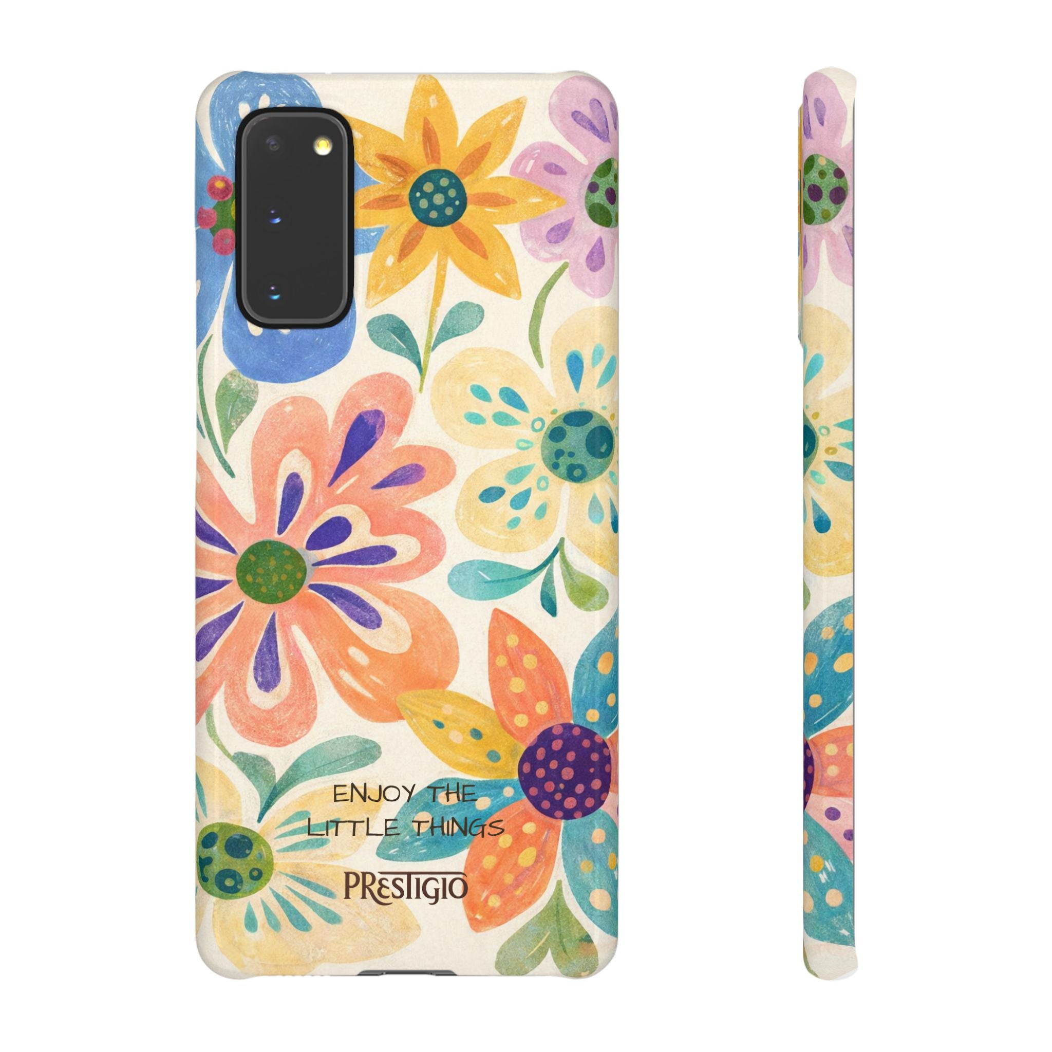 Floral Snap Case — "Enjoy the Little Things" Colorful Watercolor Flowers
