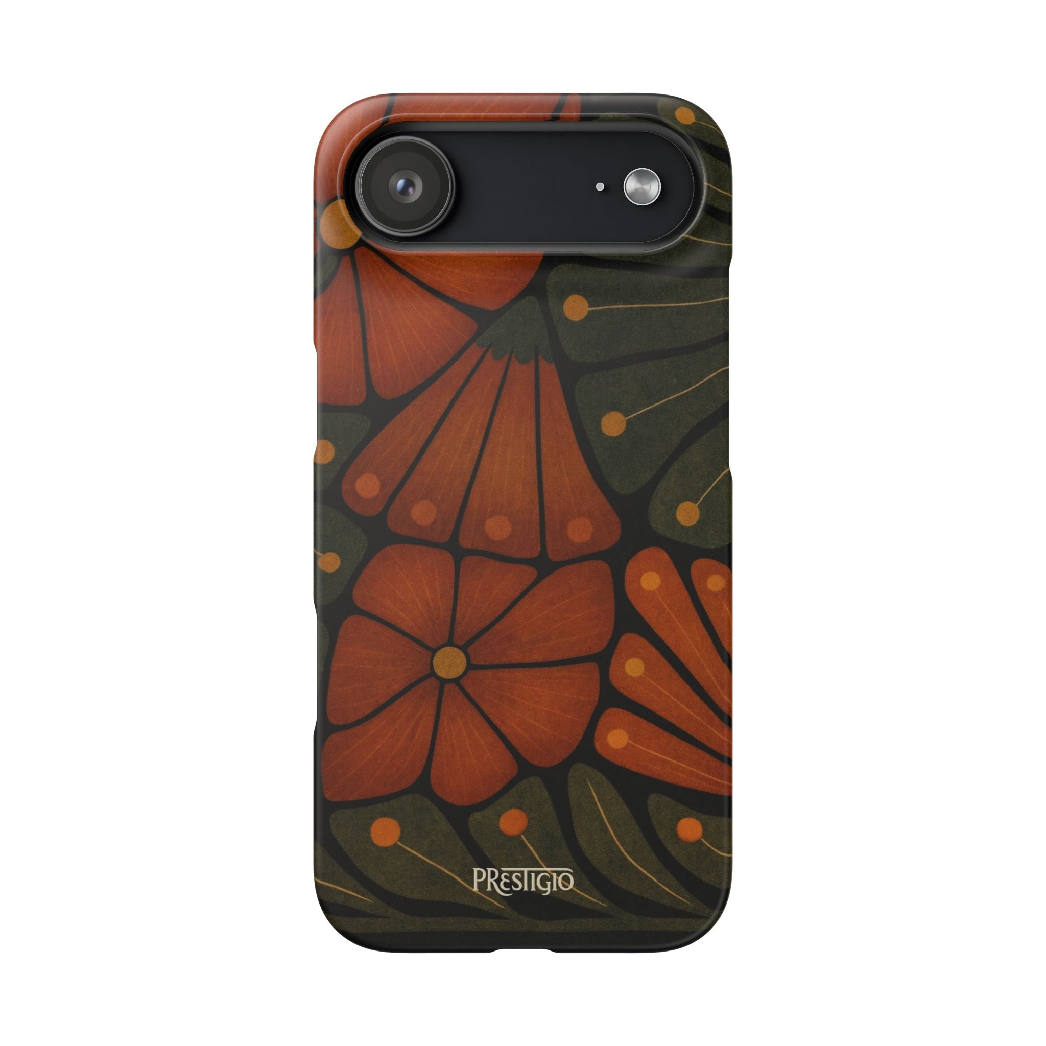 Floral Retro — Orange & Olive Vintage Bloom Snap Case