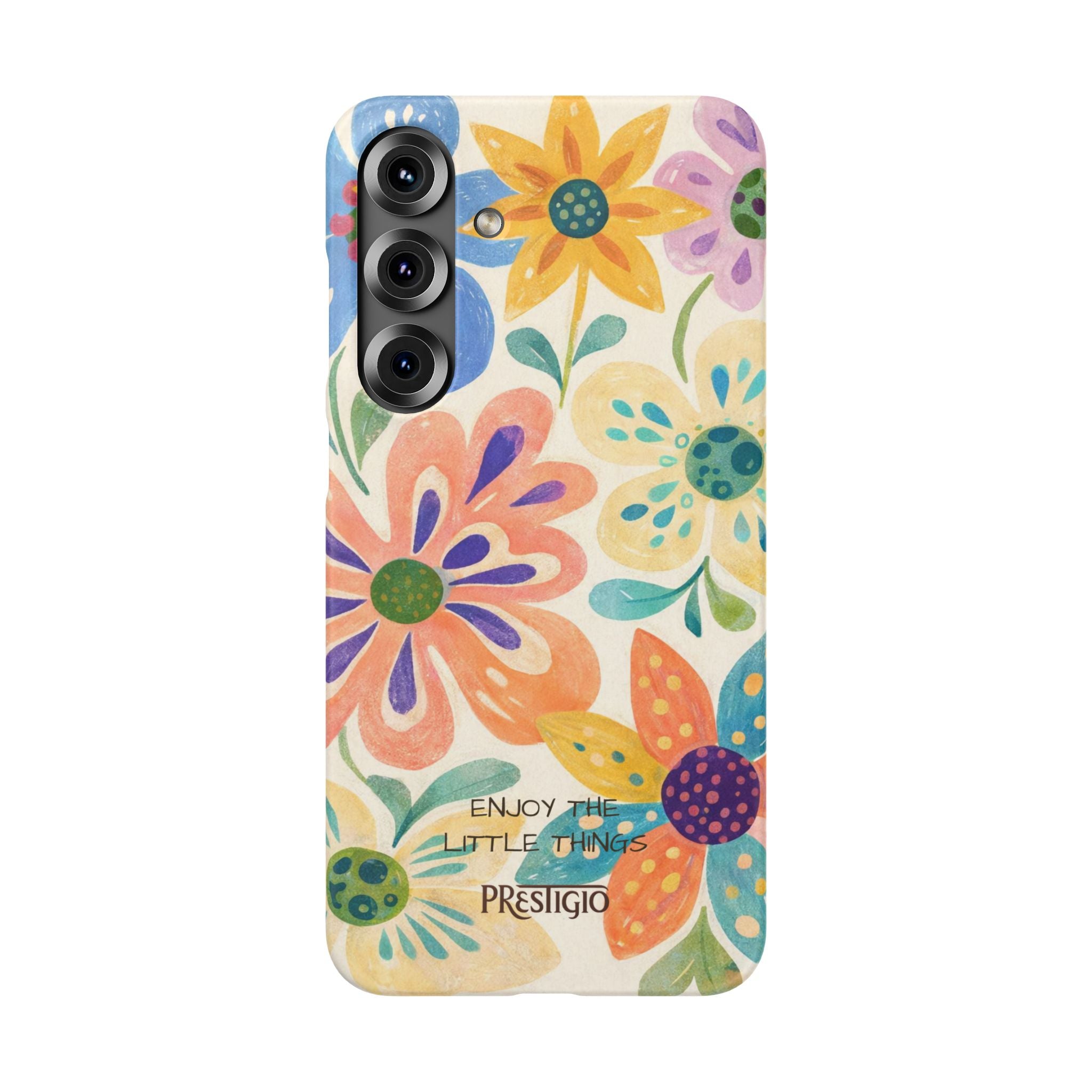 Floral Snap Case — "Enjoy the Little Things" Colorful Watercolor Flowers
