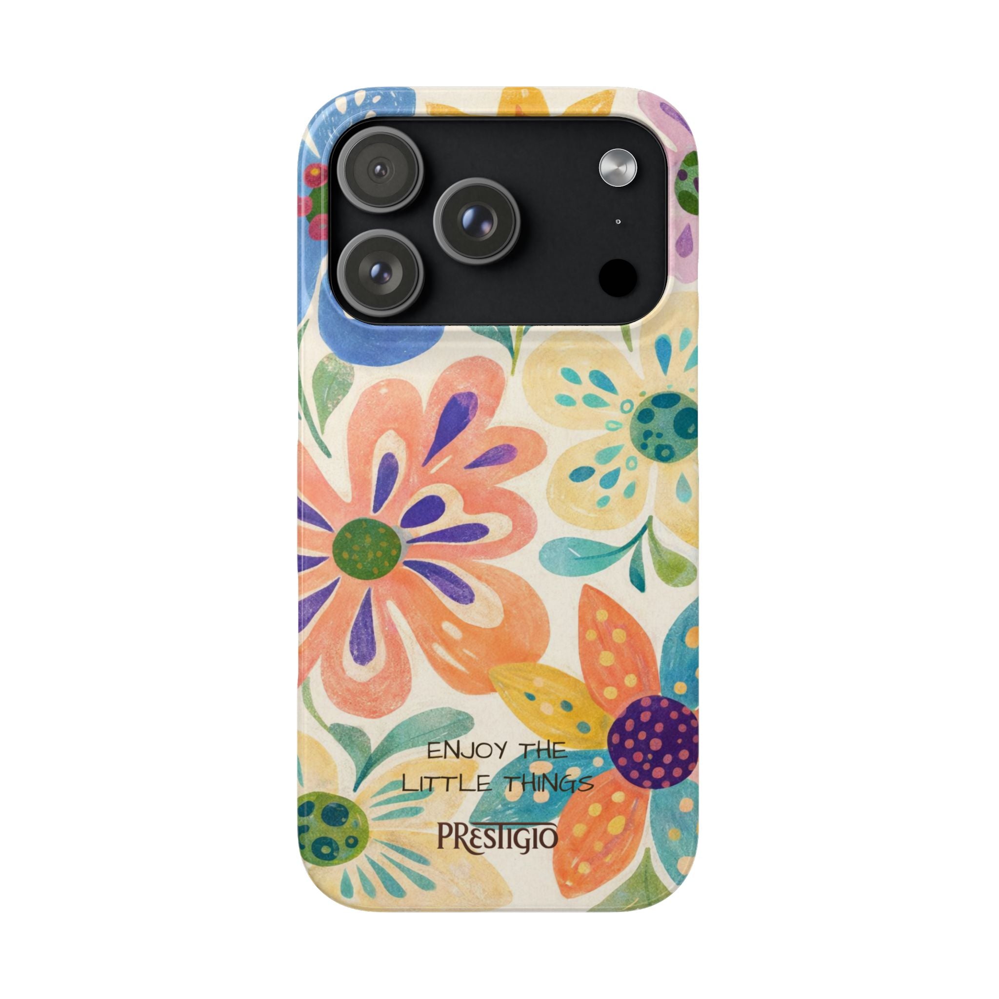 Floral Snap Case — "Enjoy the Little Things" Colorful Watercolor Flowers
