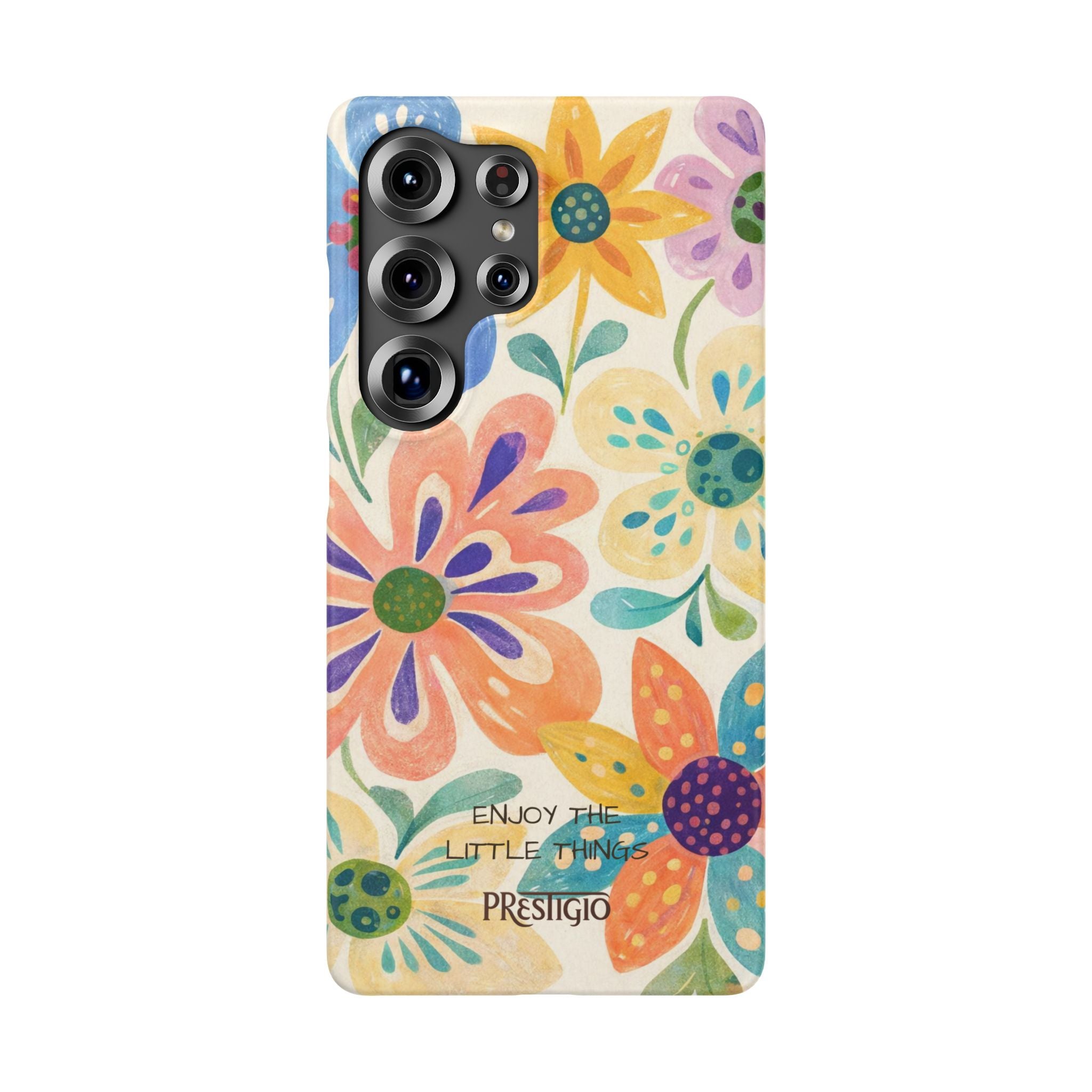 Floral Snap Case — "Enjoy the Little Things" Colorful Watercolor Flowers