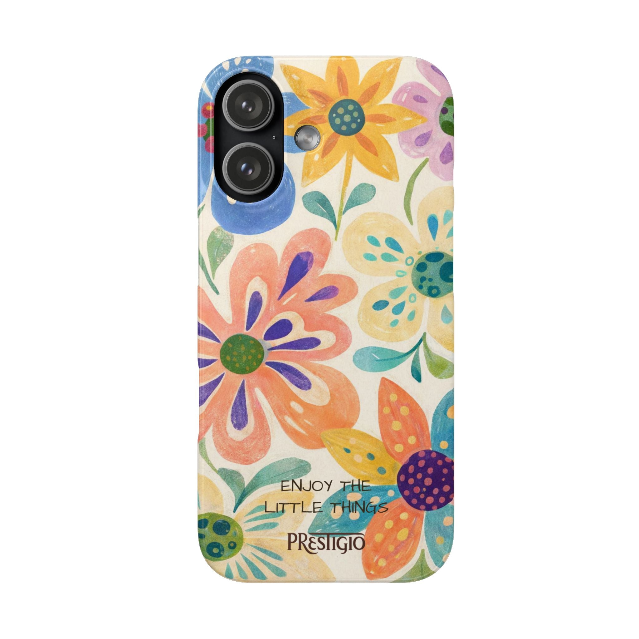 Floral Snap Case — "Enjoy the Little Things" Colorful Watercolor Flowers