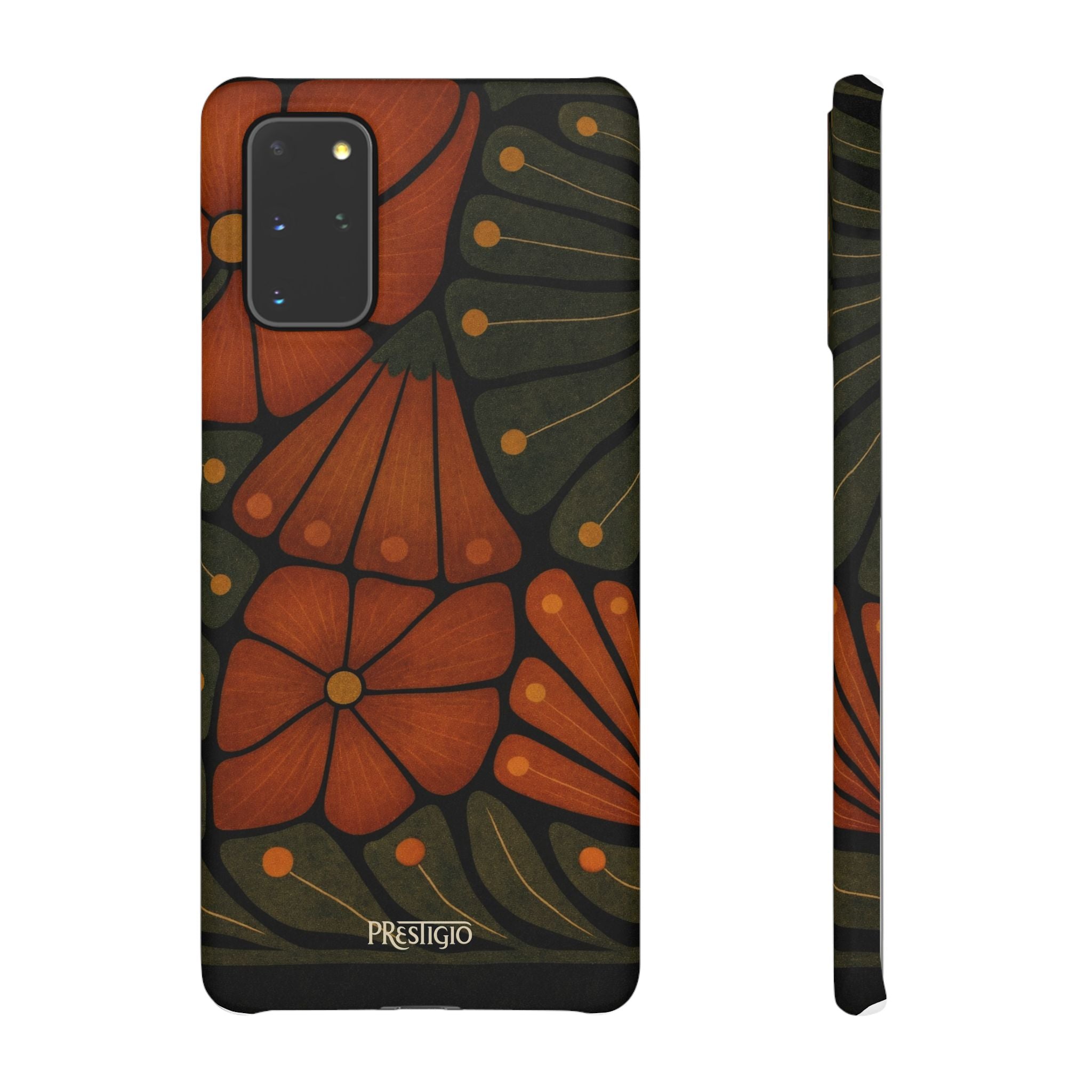 Floral Retro — Orange & Olive Vintage Bloom Snap Case