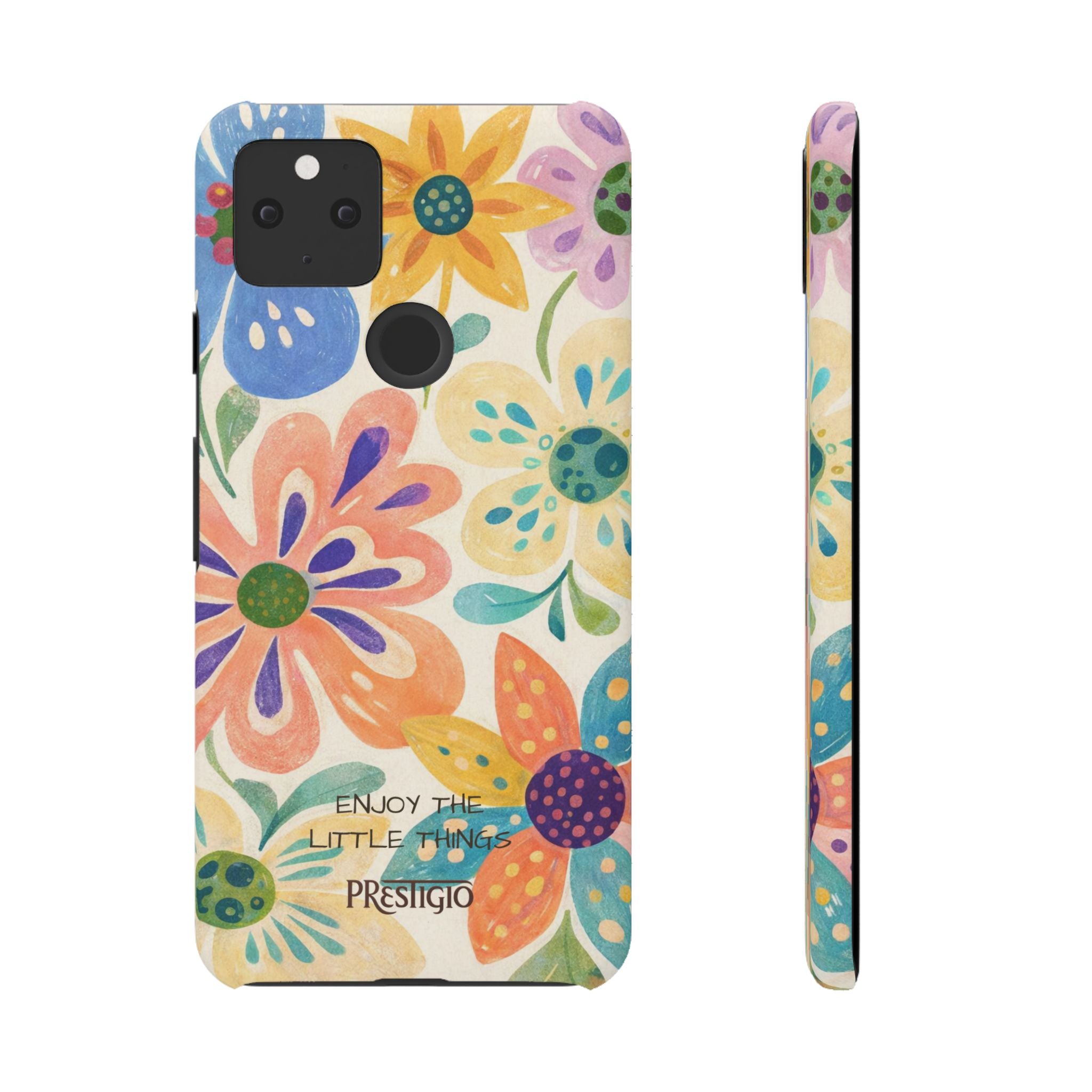 Floral Snap Case — "Enjoy the Little Things" Colorful Watercolor Flowers