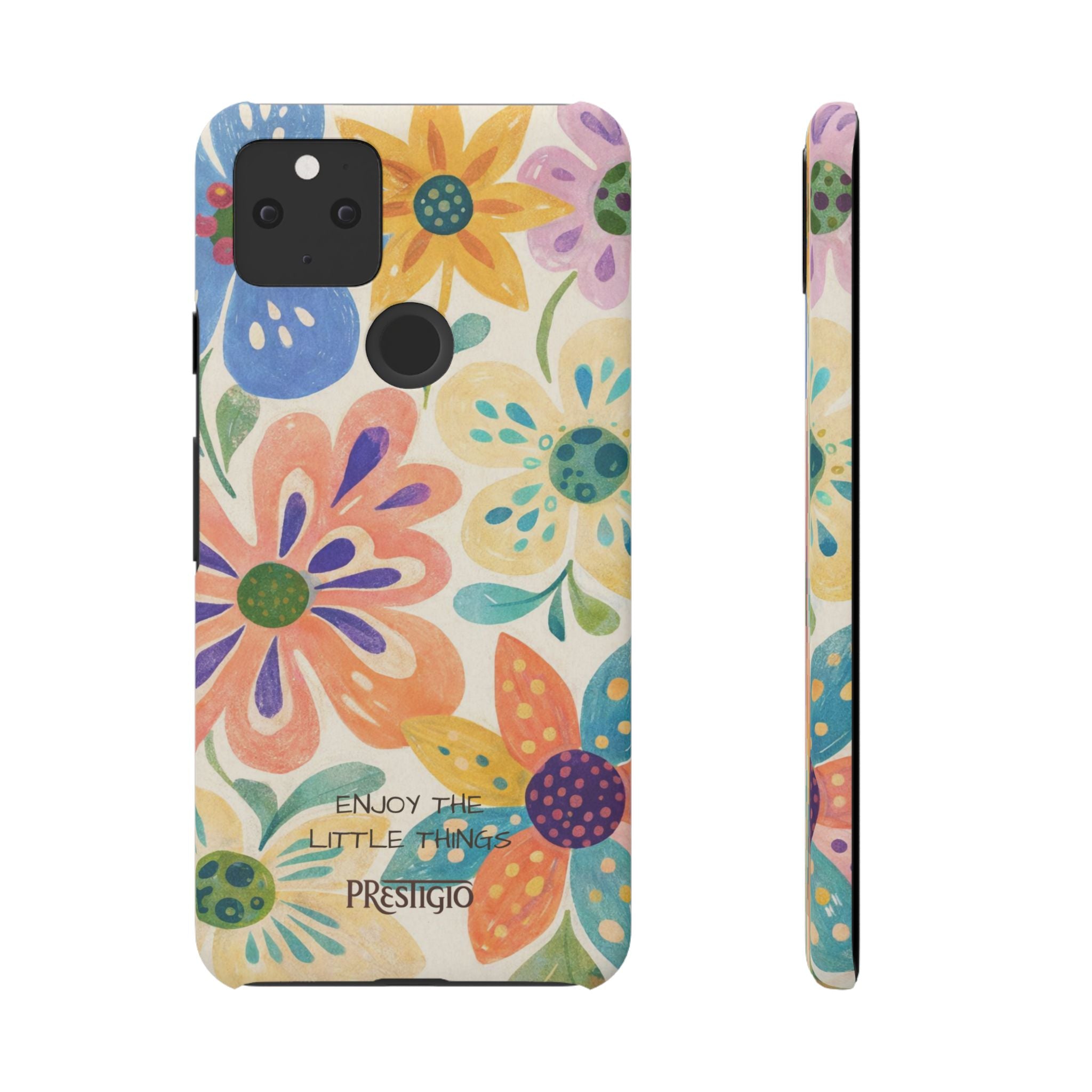 Floral Snap Case — "Enjoy the Little Things" Colorful Watercolor Flowers