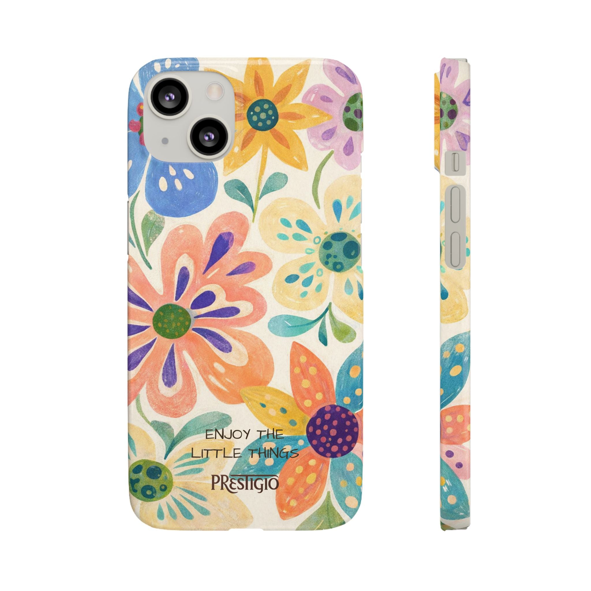 Floral Snap Case — "Enjoy the Little Things" Colorful Watercolor Flowers