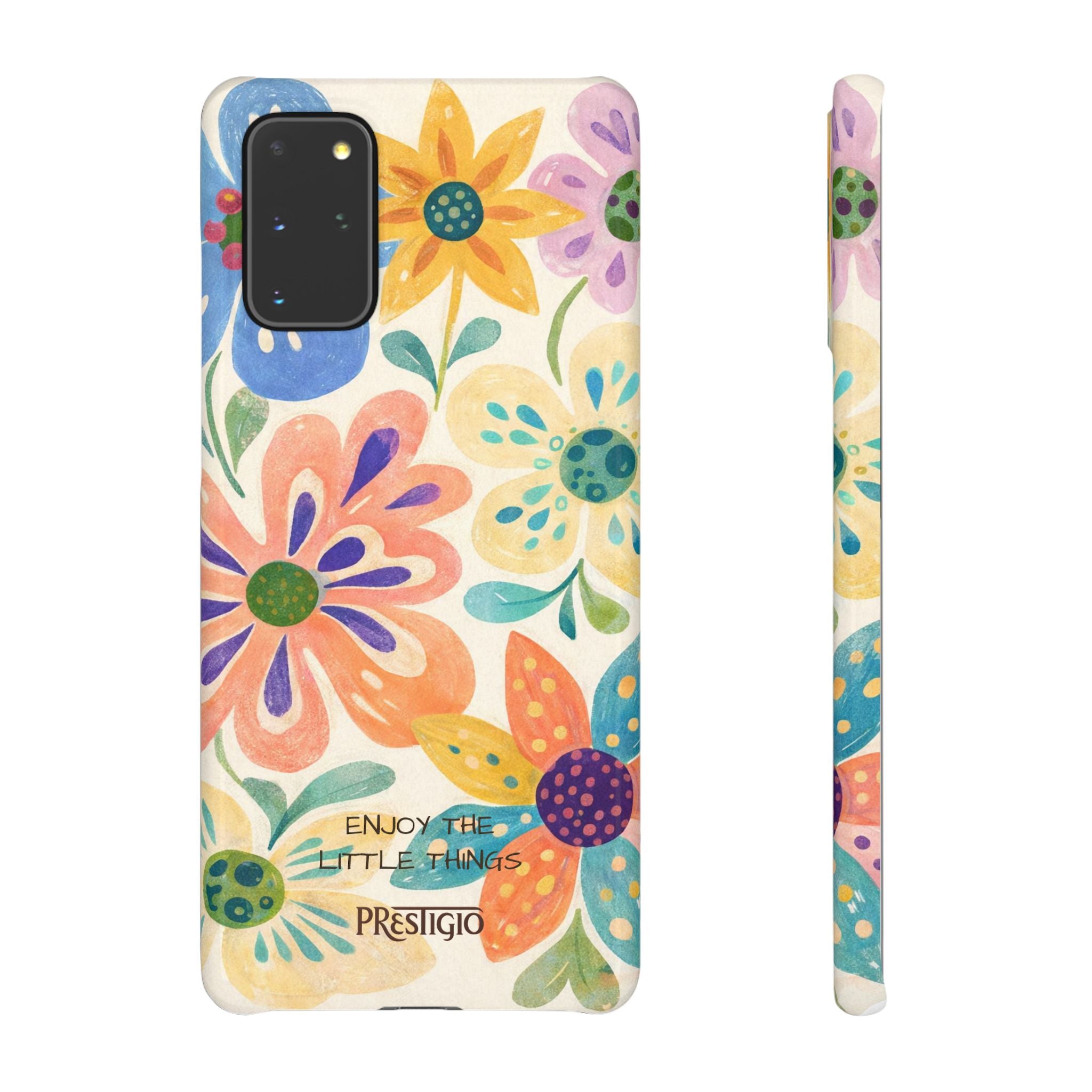 Floral Snap Case — "Enjoy the Little Things" Colorful Watercolor Flowers