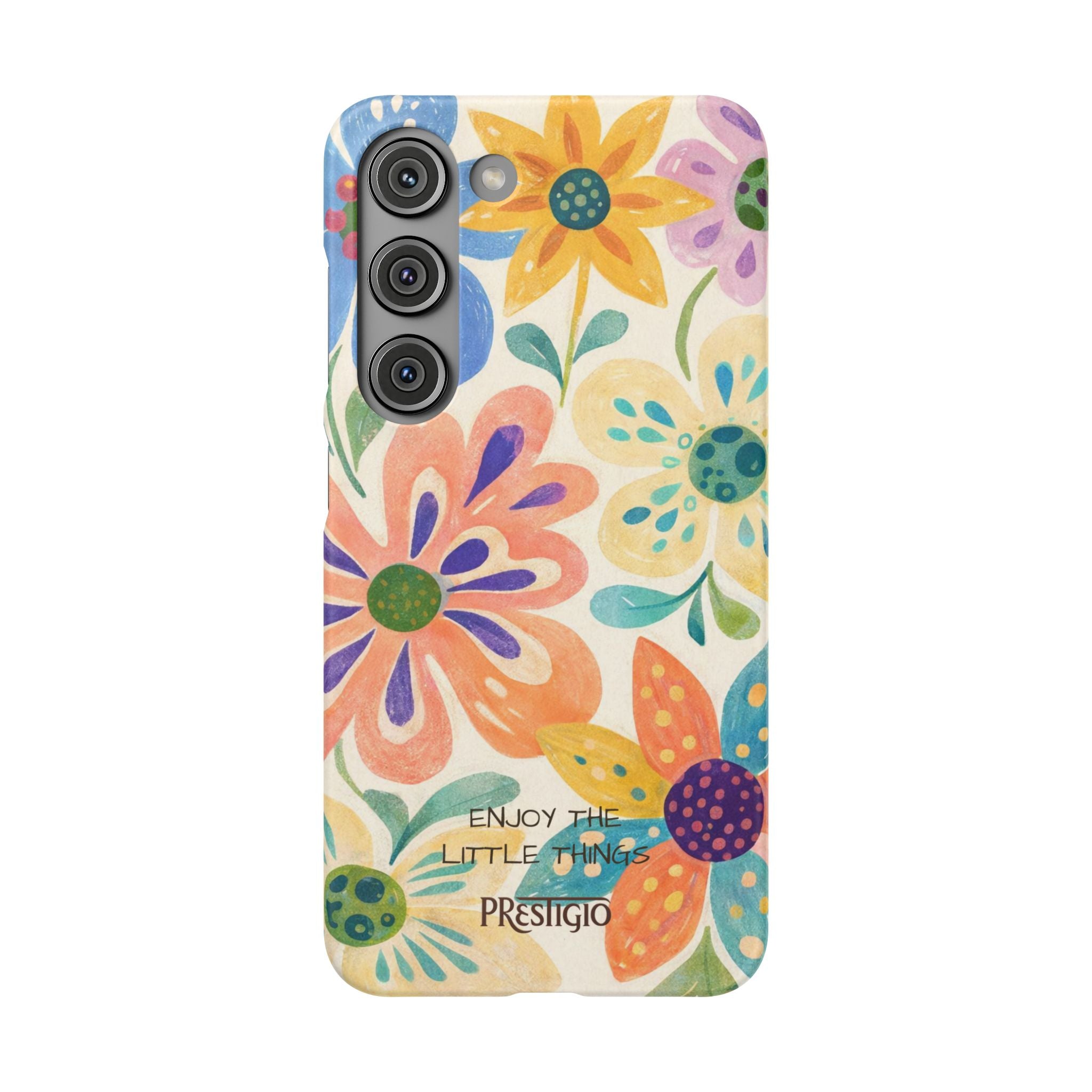 Floral Snap Case — "Enjoy the Little Things" Colorful Watercolor Flowers