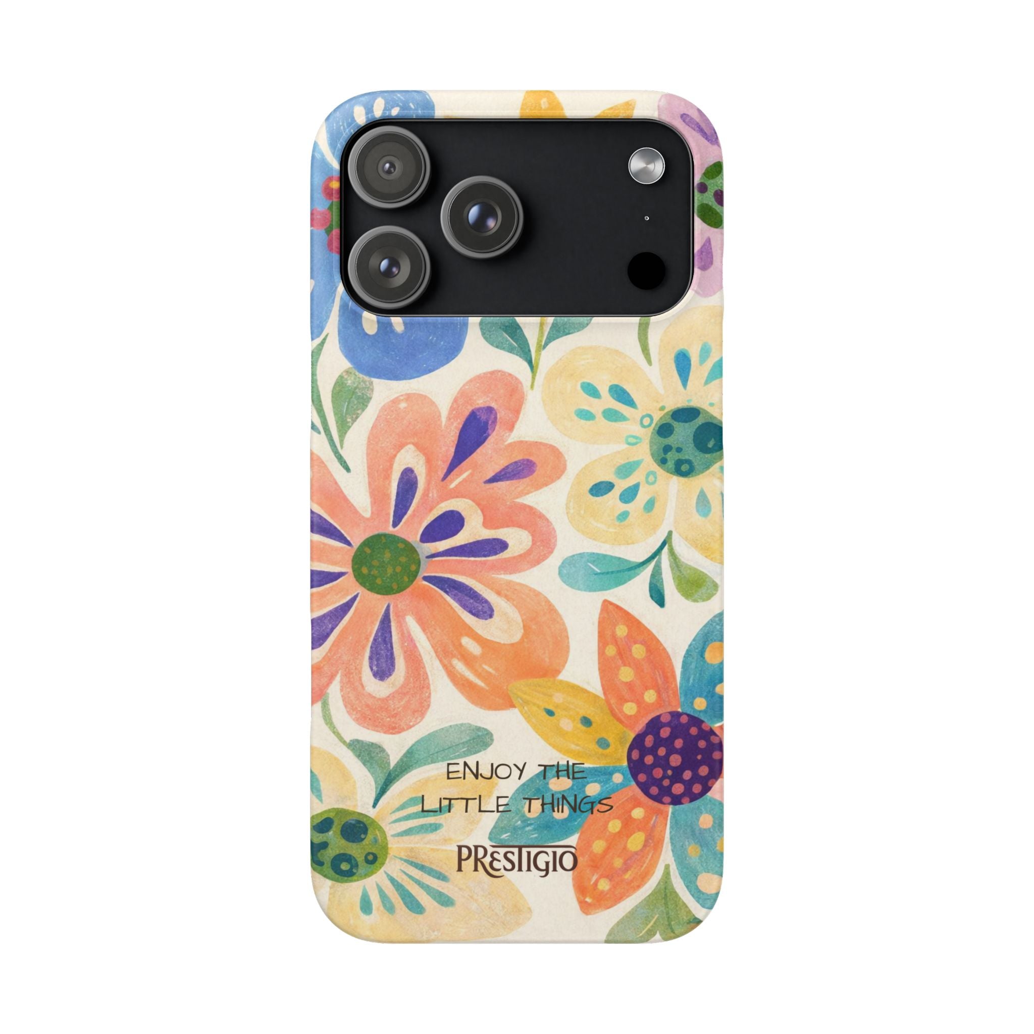 Floral Snap Case — "Enjoy the Little Things" Colorful Watercolor Flowers