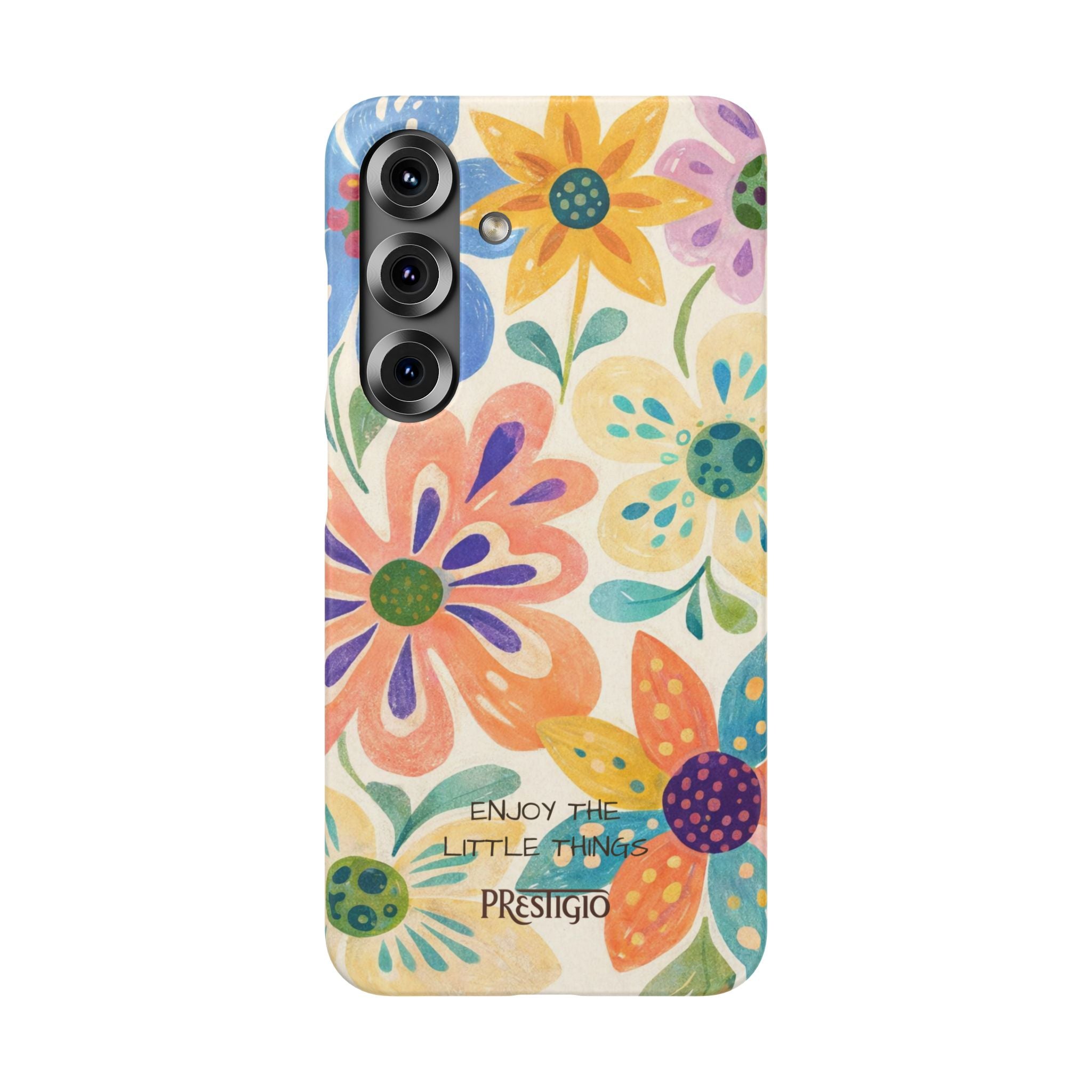 Floral Snap Case — "Enjoy the Little Things" Colorful Watercolor Flowers