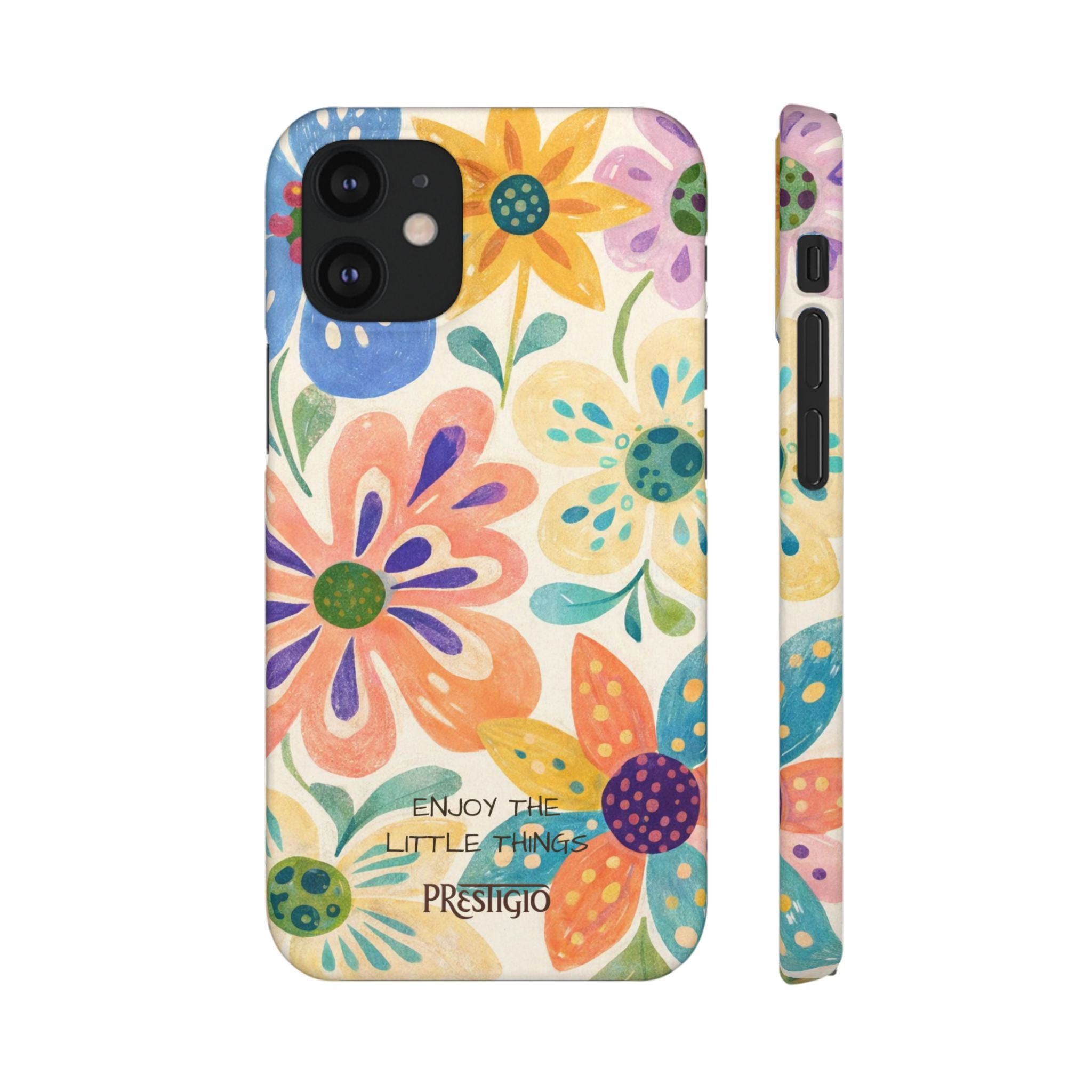 Floral Snap Case — "Enjoy the Little Things" Colorful Watercolor Flowers