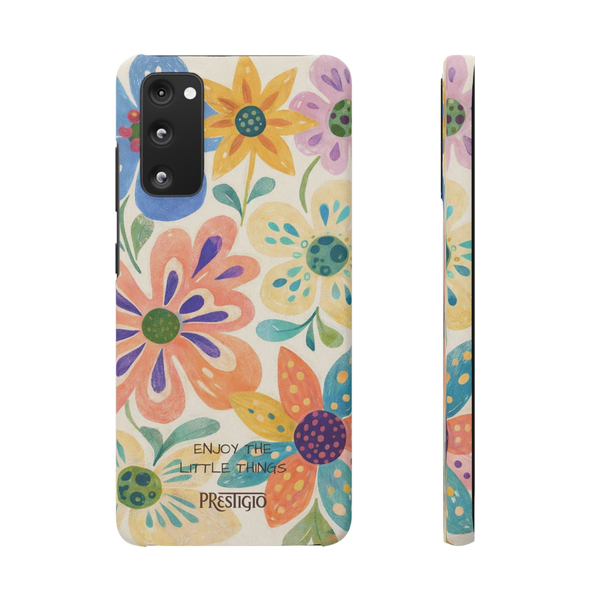 Floral Snap Case — "Enjoy the Little Things" Colorful Watercolor Flowers