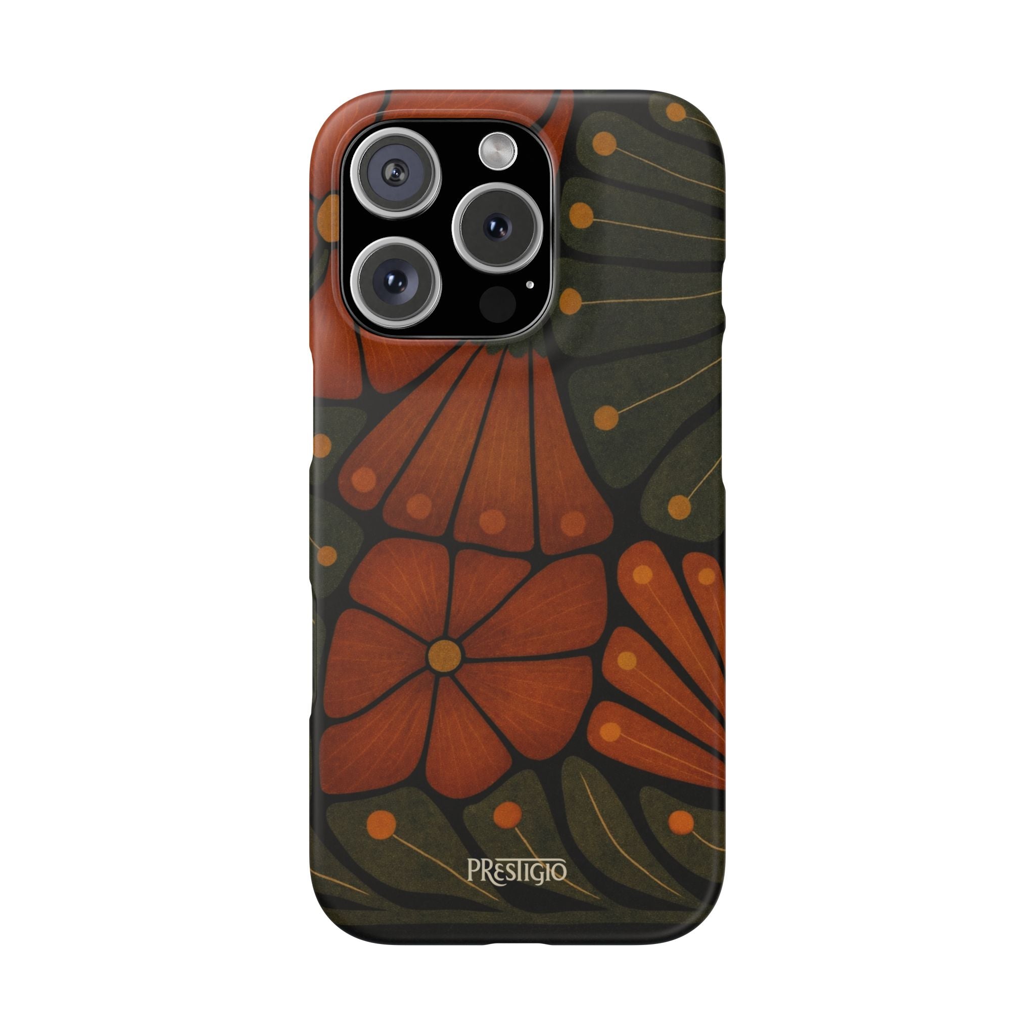 Floral Retro — Orange & Olive Vintage Bloom Snap Case