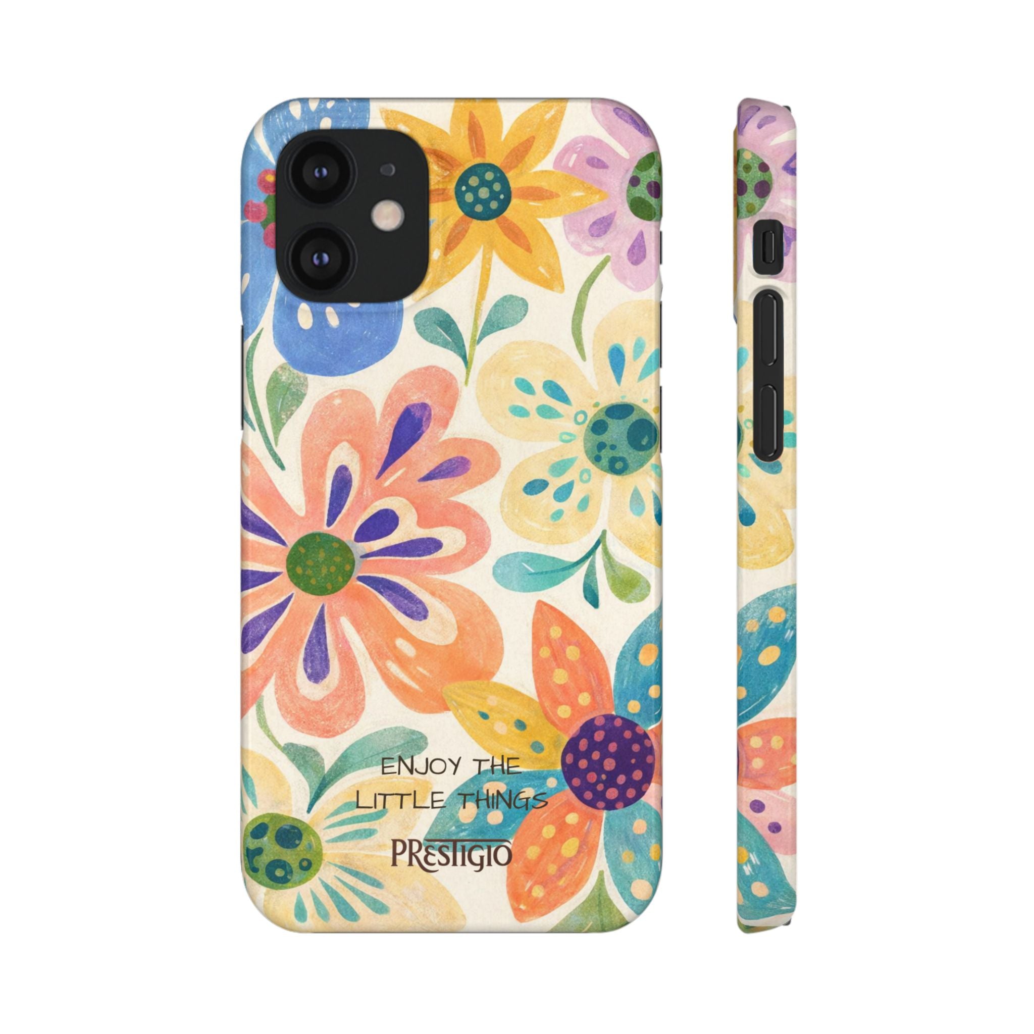 Floral Snap Case — "Enjoy the Little Things" Colorful Watercolor Flowers