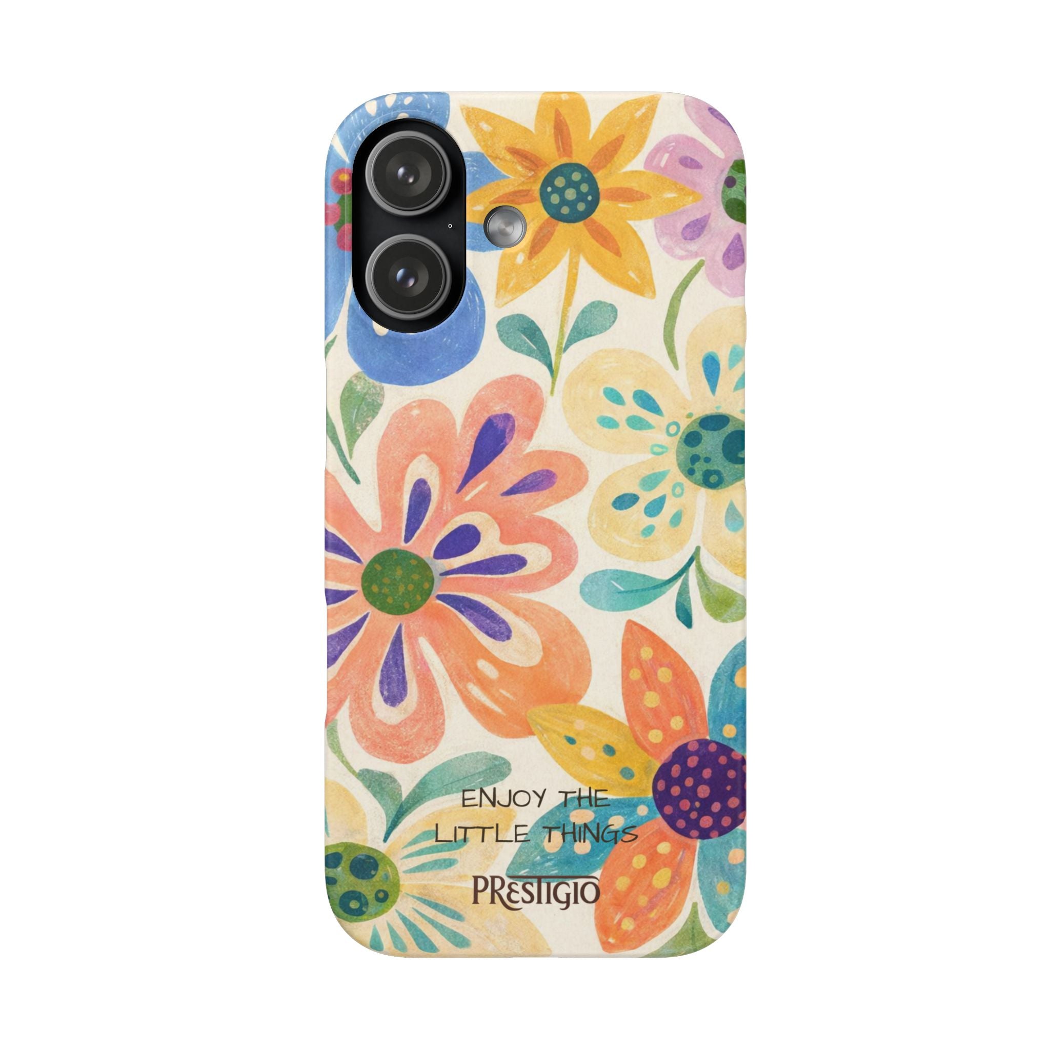 Floral Snap Case — "Enjoy the Little Things" Colorful Watercolor Flowers