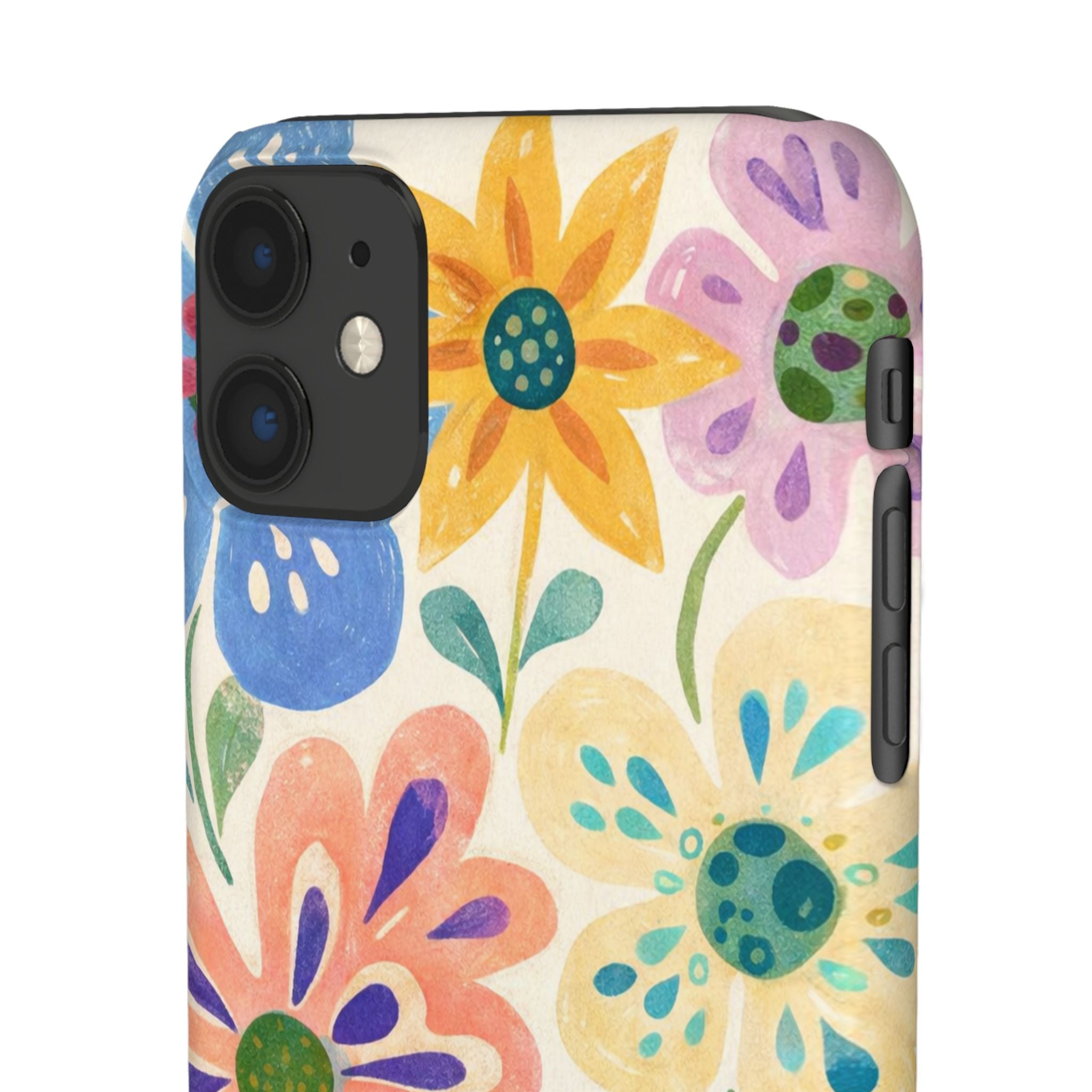 Floral Snap Case — "Enjoy the Little Things" Colorful Watercolor Flowers