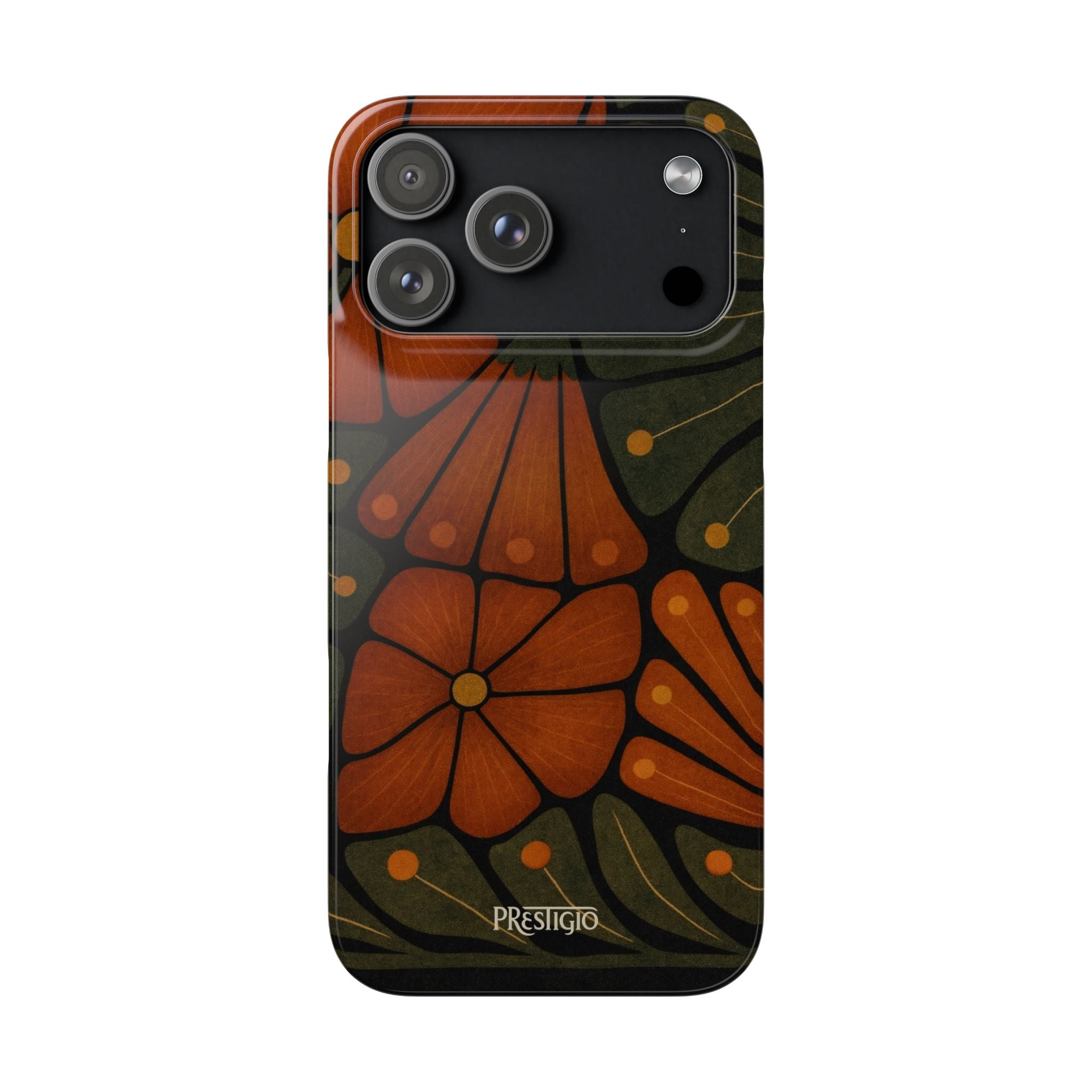 Floral Retro — Orange & Olive Vintage Bloom Snap Case