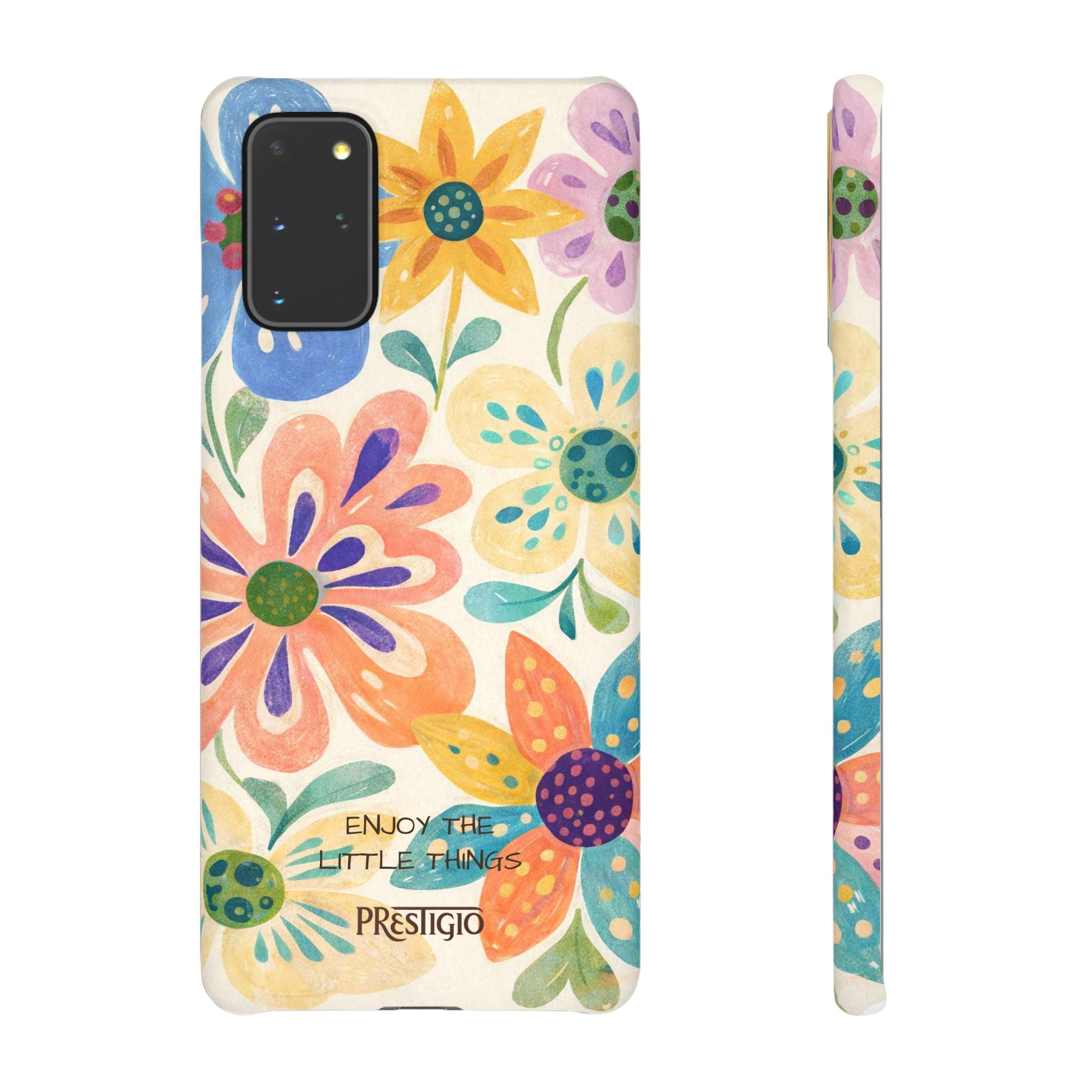 Floral Snap Case — "Enjoy the Little Things" Colorful Watercolor Flowers
