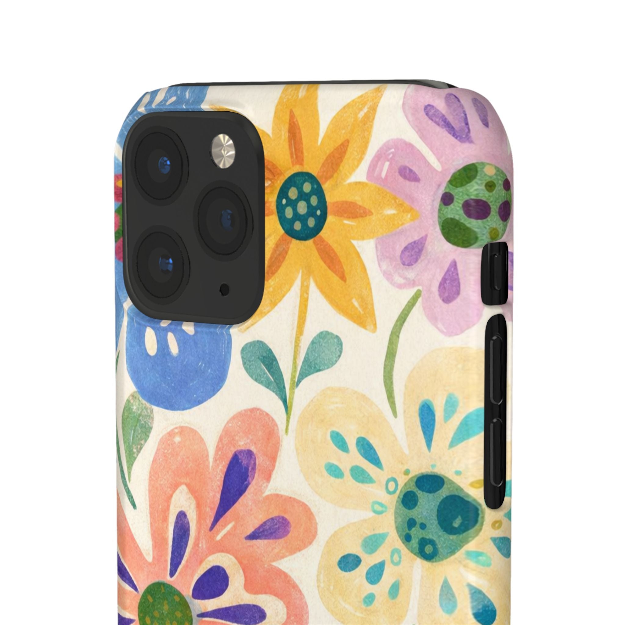 Floral Snap Case — "Enjoy the Little Things" Colorful Watercolor Flowers