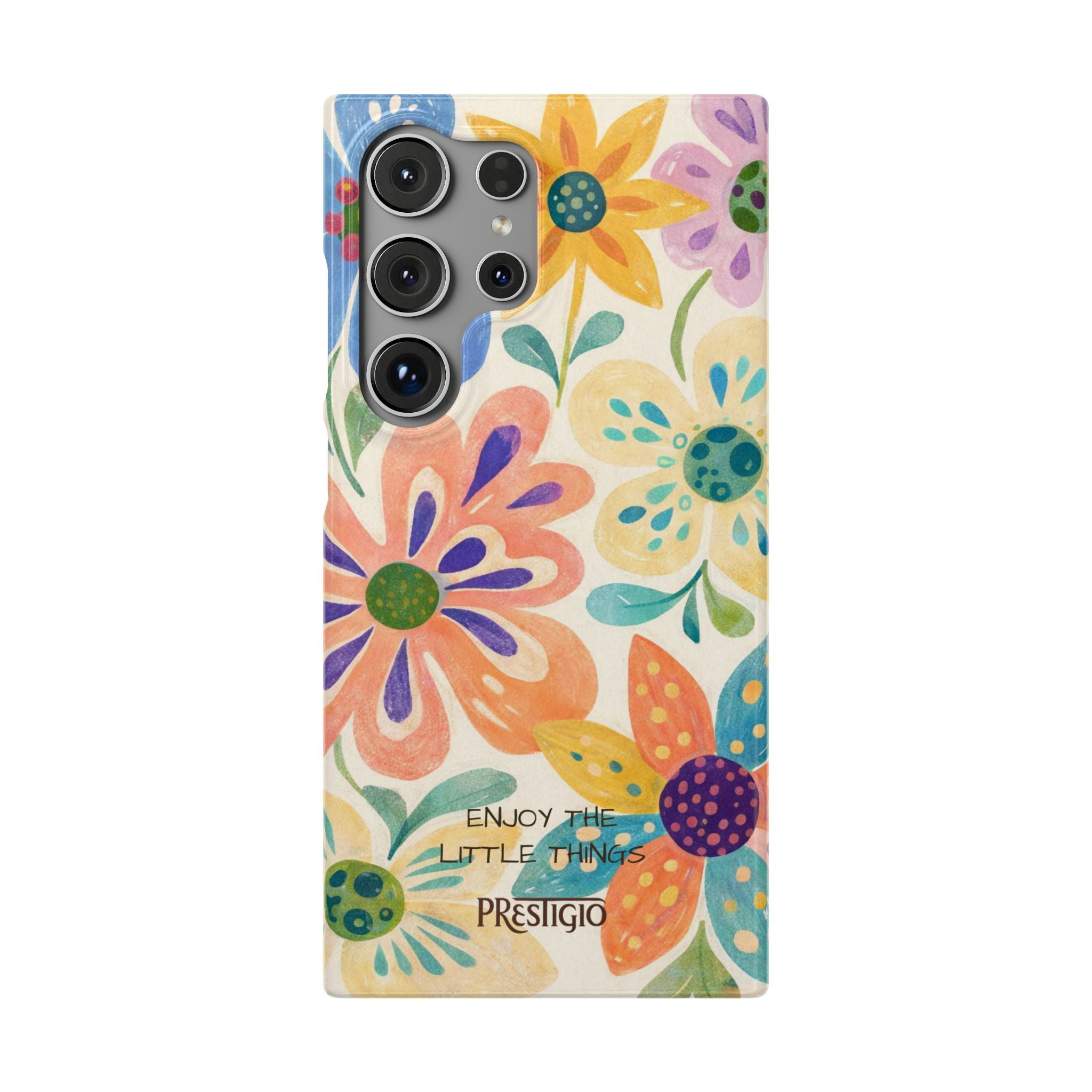 Floral Snap Case — "Enjoy the Little Things" Colorful Watercolor Flowers