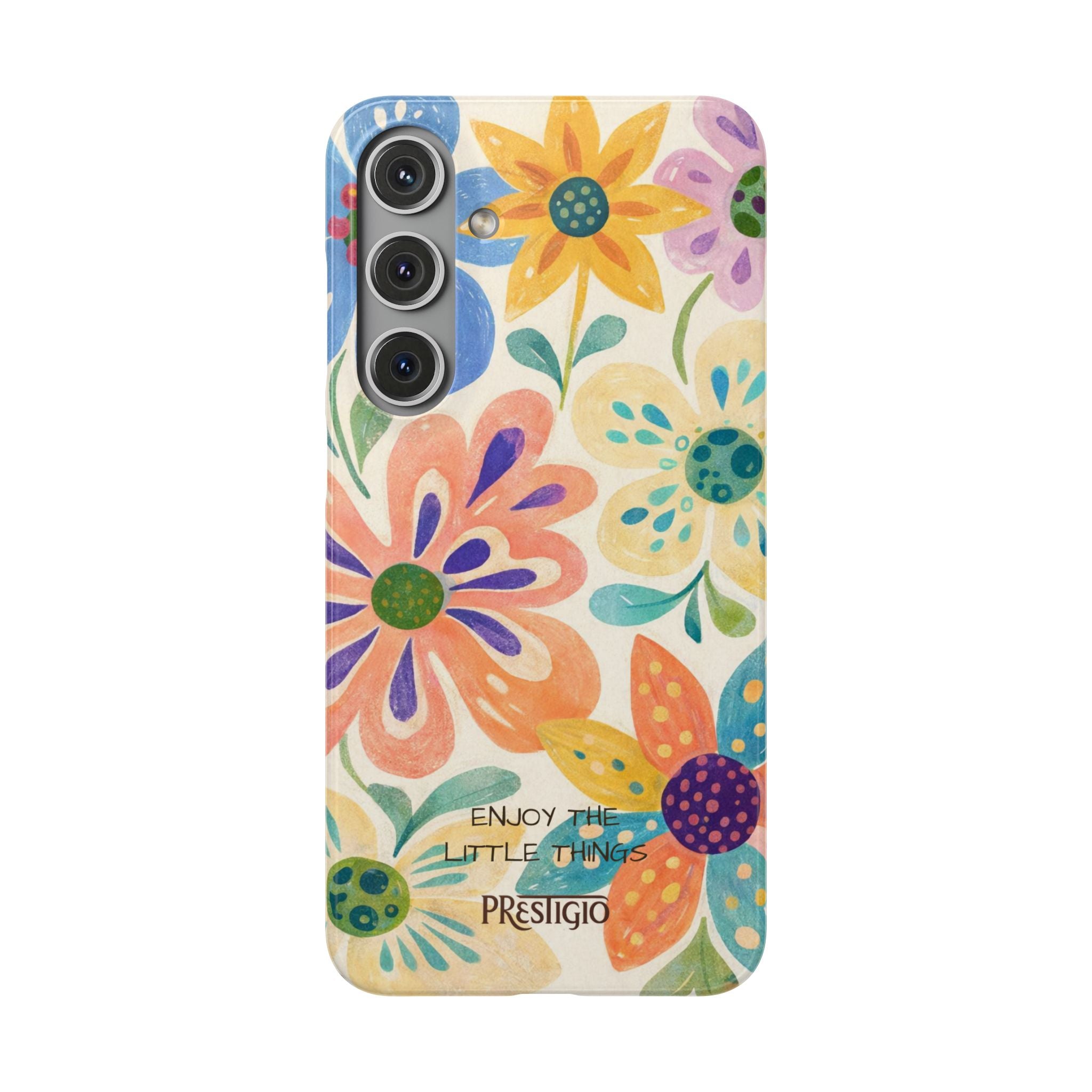 Floral Snap Case — "Enjoy the Little Things" Colorful Watercolor Flowers