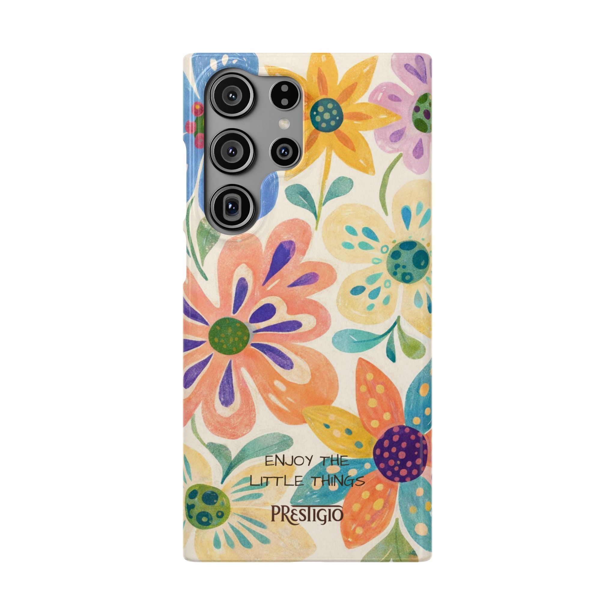 Floral Snap Case — "Enjoy the Little Things" Colorful Watercolor Flowers