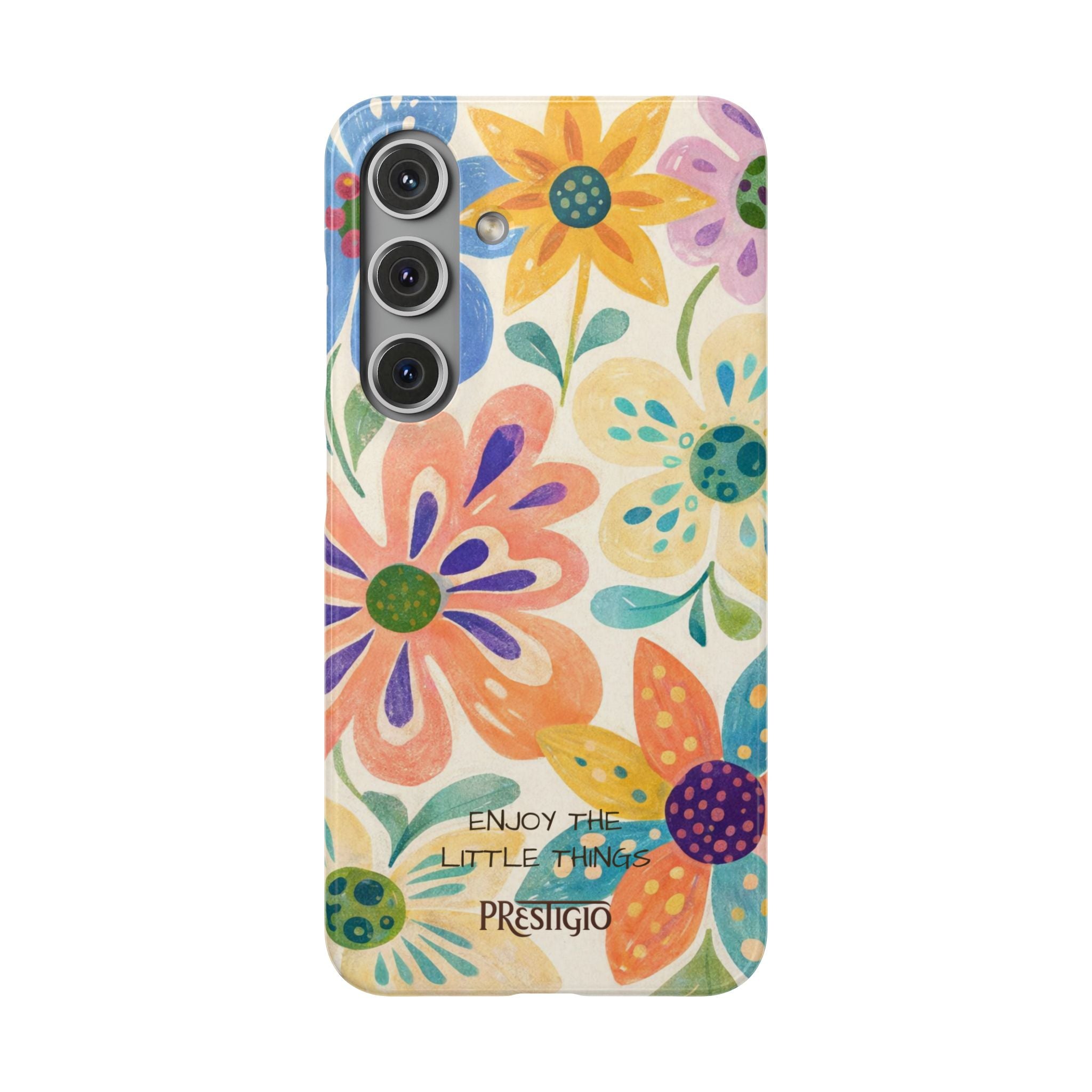 Floral Snap Case — "Enjoy the Little Things" Colorful Watercolor Flowers