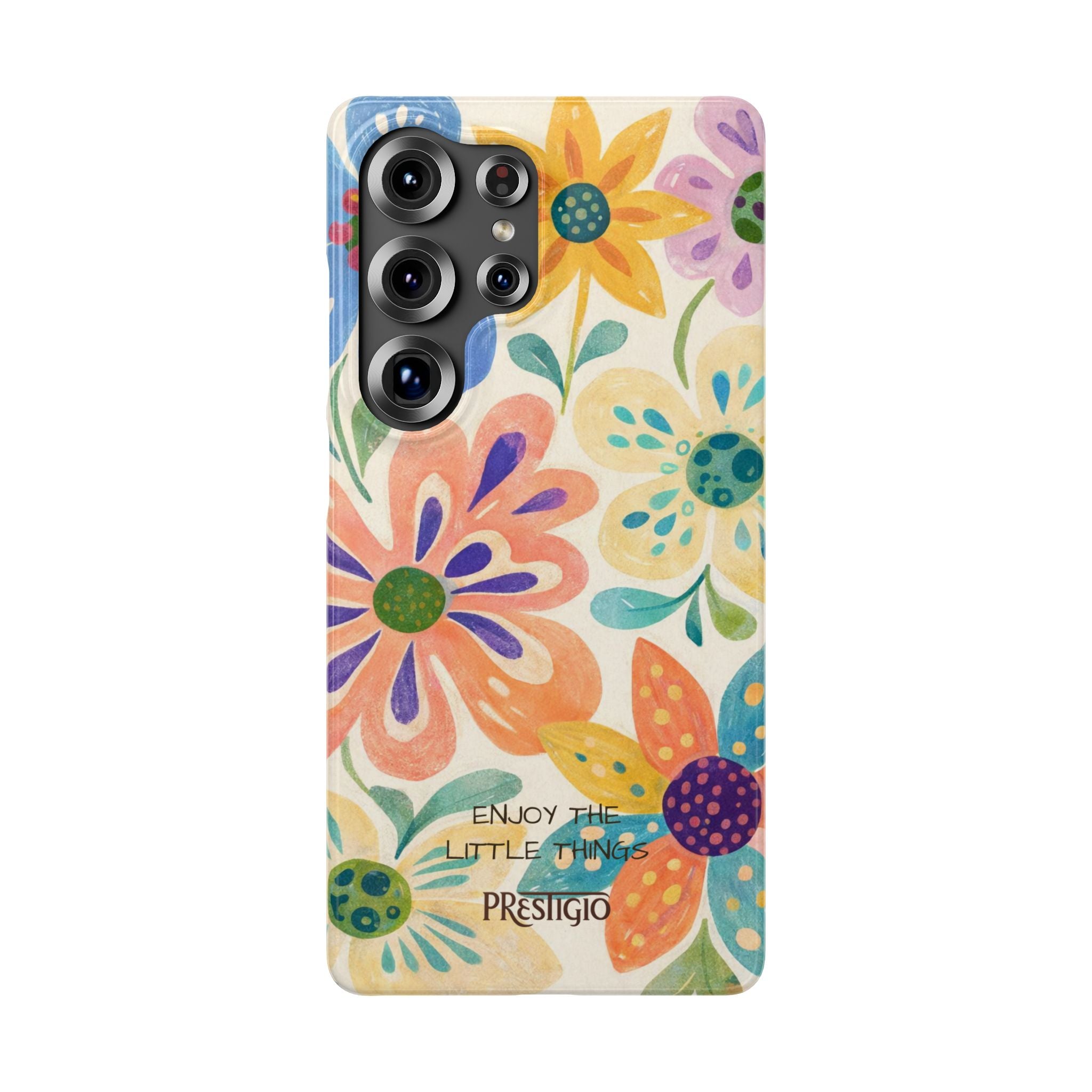 Floral Snap Case — "Enjoy the Little Things" Colorful Watercolor Flowers