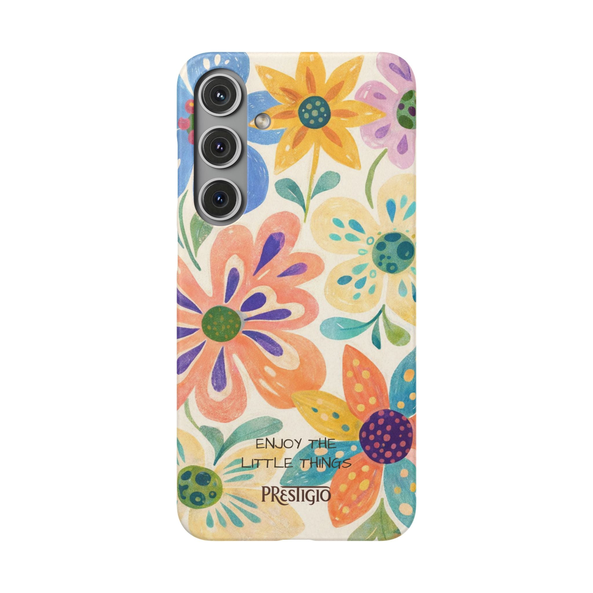 Floral Snap Case — "Enjoy the Little Things" Colorful Watercolor Flowers