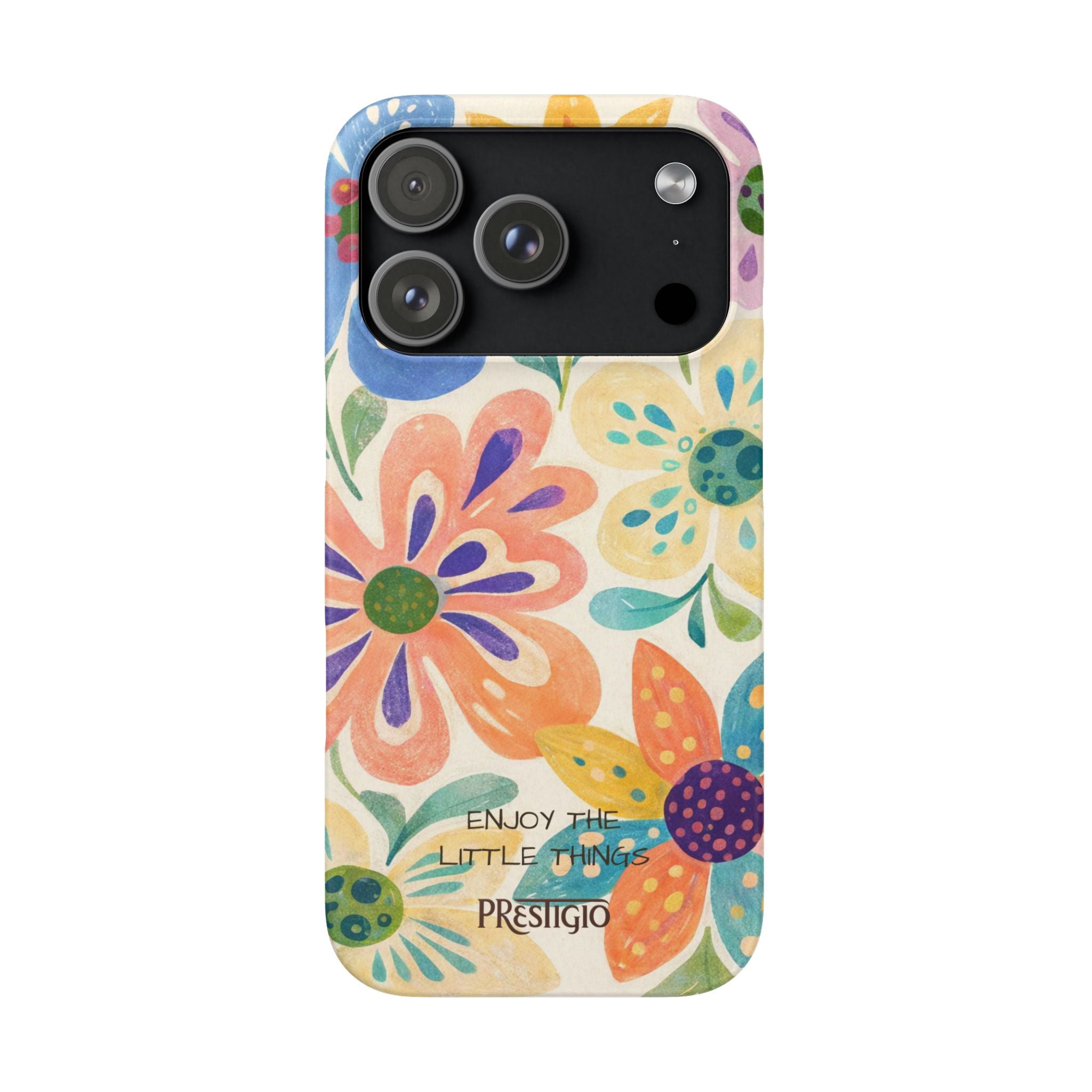 Floral Snap Case — "Enjoy the Little Things" Colorful Watercolor Flowers